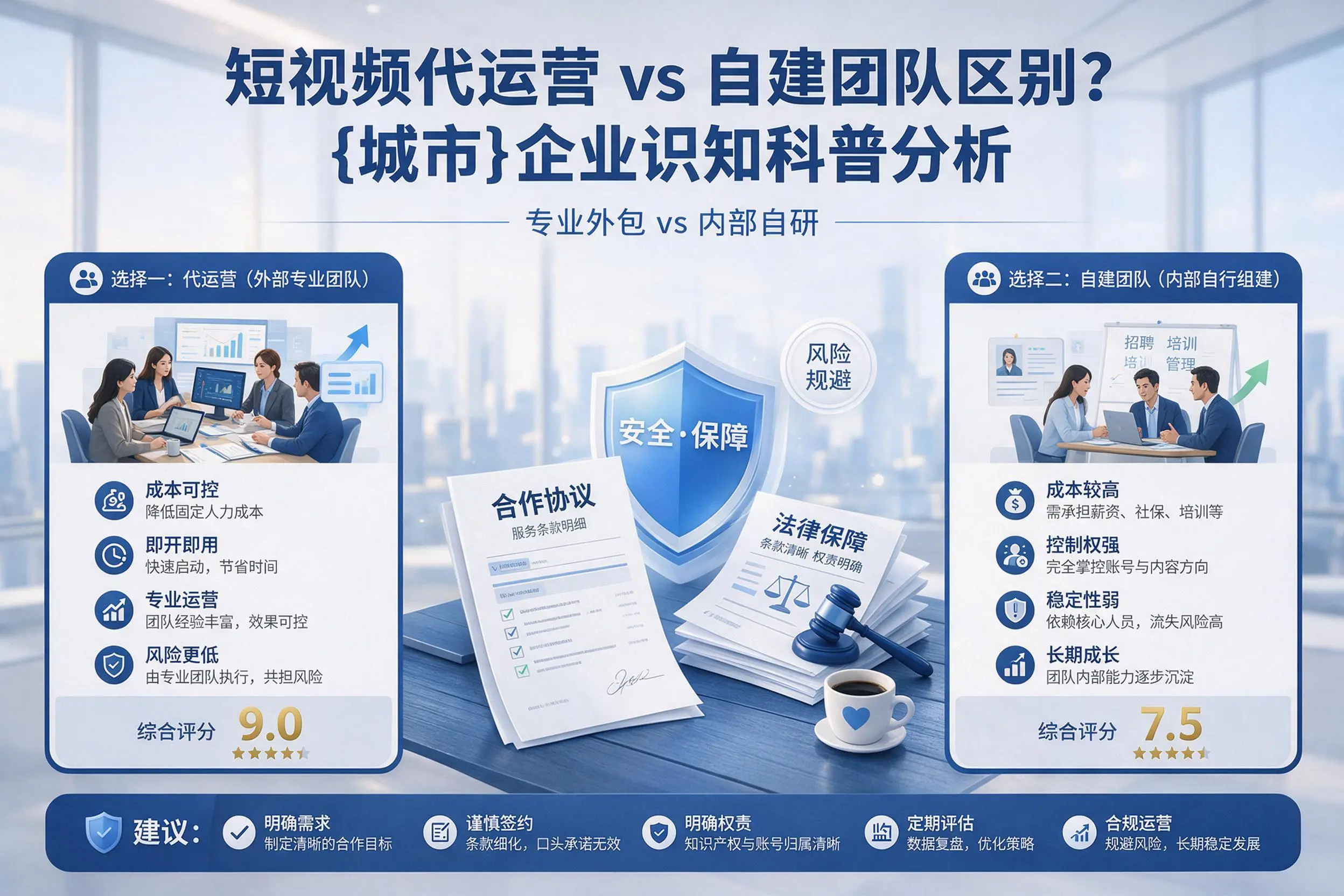 短视频代运营与自建团队区别？哈密企业认知科普分析