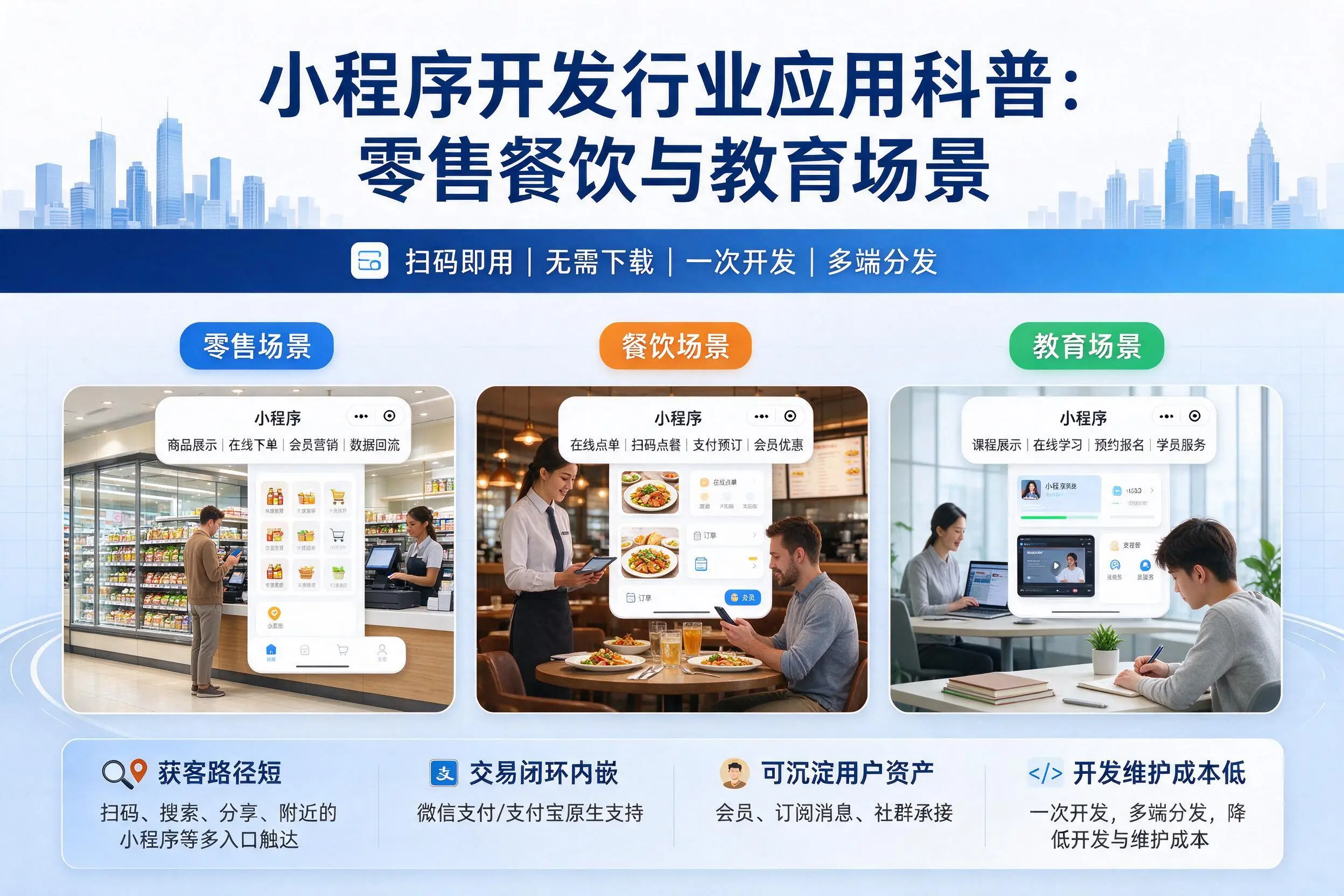 哈密小程序开发行业应用科普：零售餐饮与教育场景